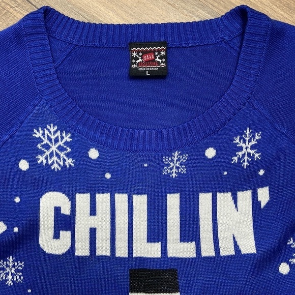 Well Worn Holiday Sweater Chilling With My Snowmies Ugly Sweater Women’s Size LG - Picture 4 of 13